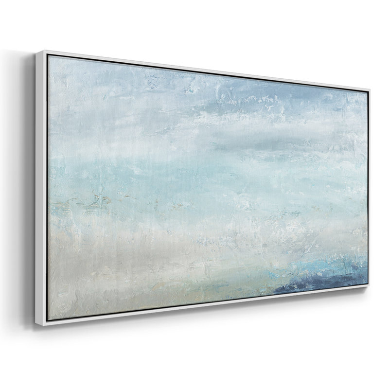 À venir à terre - Toile tendue avec châssis encadré - Prêt à être accroché, H 25 po x l 49 po, Blanc