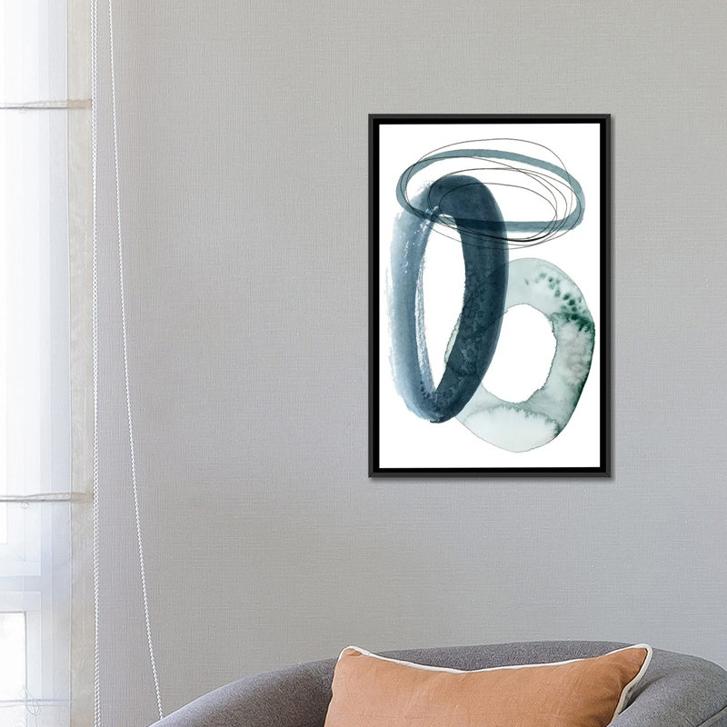 «Looop Abstract I» par Grace Popp, reproduction sur toile, H 26 po x l 18 po x P 1,5 po, Toile avec cadre noir