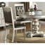 De 2 chaises de salle à manger, dossier luxueux avec accents argentés, coussin rembourré, gris et argent, bois d'hévéa, revêtement 2 pièces de style classique, siège, visibilité