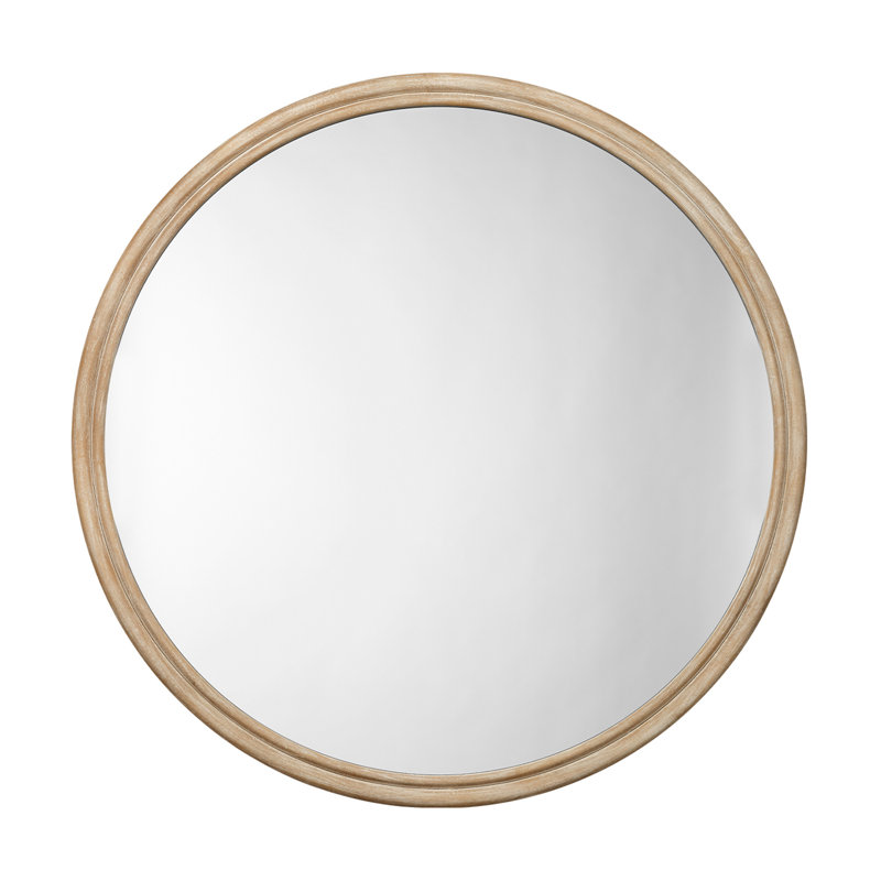 Riley Wood Round Wall Mirror, Extra Large