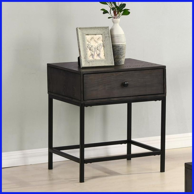 Table basse 20 po en MDF espresso avec charge USB et prise de courant - rangement minimaliste pour le salon