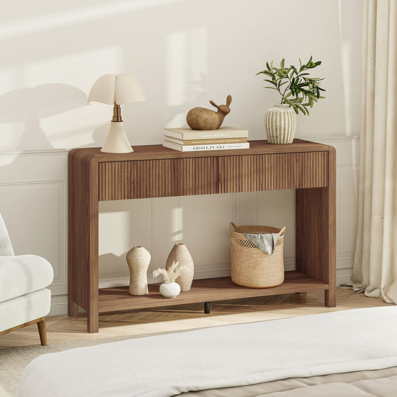 Console 2 tiroirs Guinna, Noyer