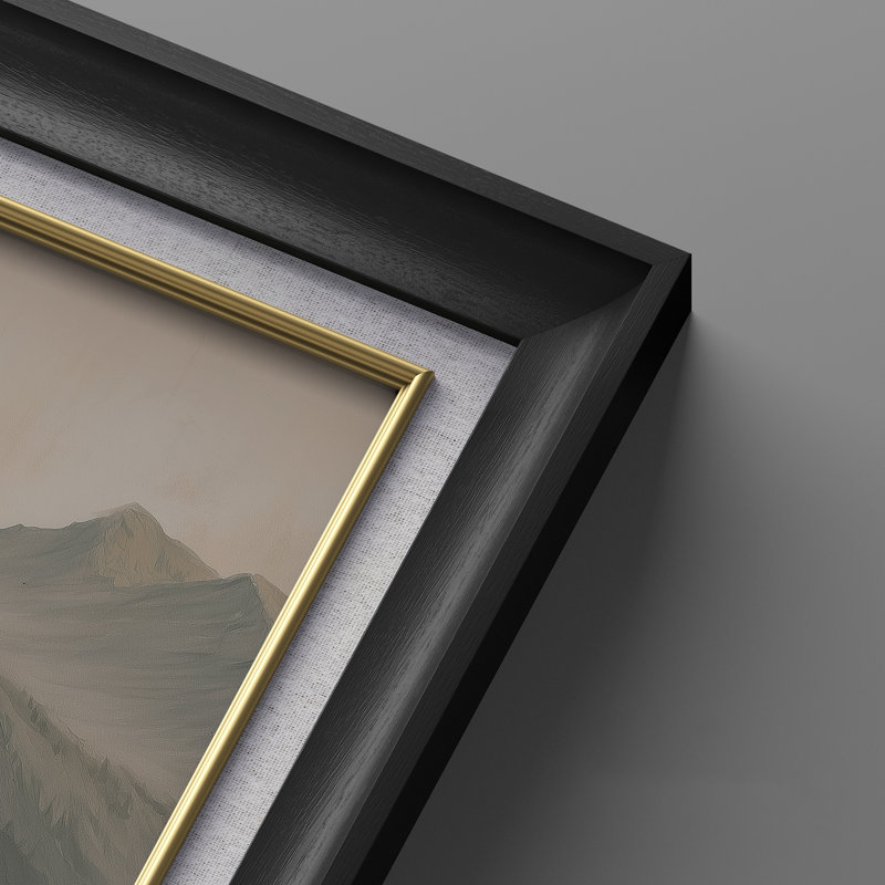 Paysage de montagne naturel rustique - ensemble de 2 reproductions d'art encadrées sur papier de qualité supérieure 26 po x 36 po