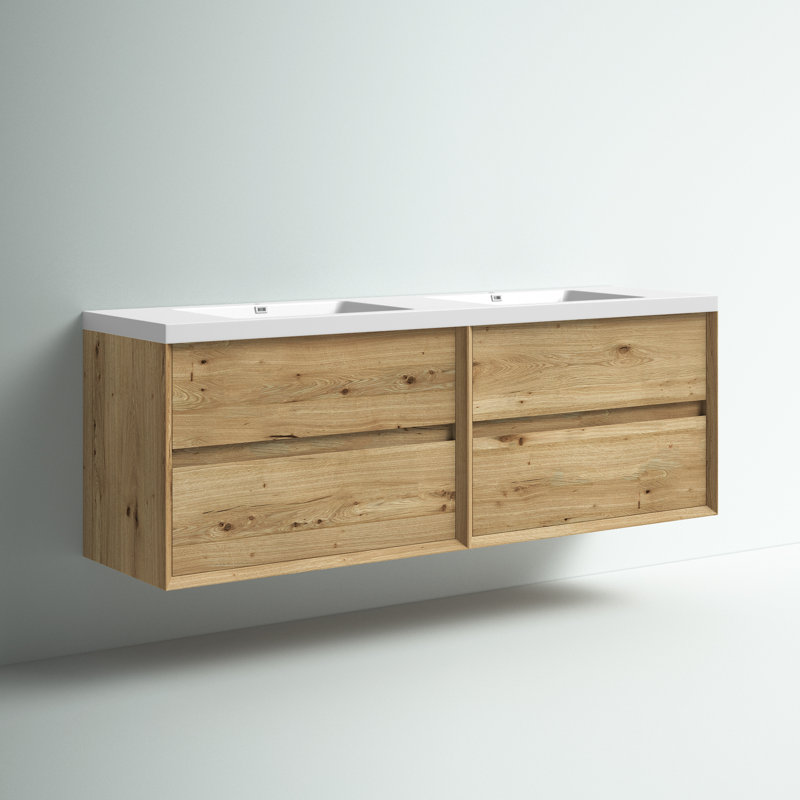 Ensemble de meuble-lavabo double 72 po Stoltenberg, Chêne fumé