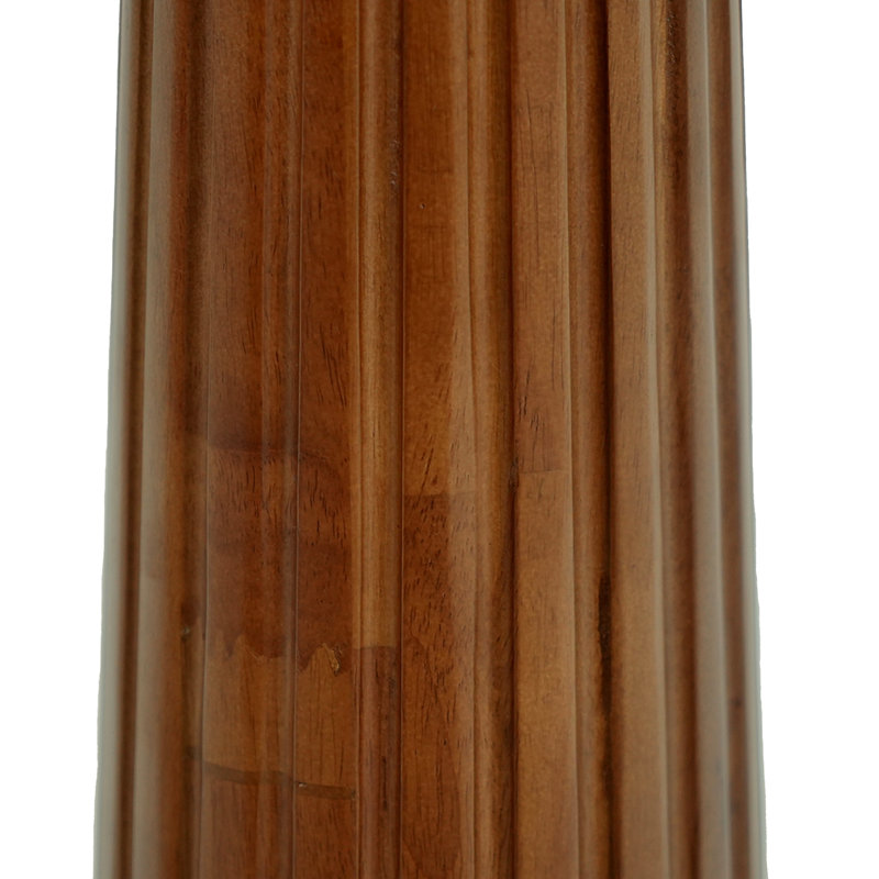 Table de salle à manger ronde moderne, table en verre trempé avec pied et base en bois, table de cuisine pour 2 personnes