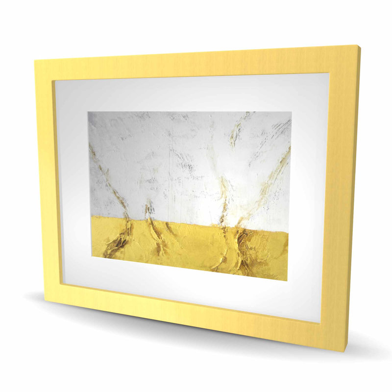 Golden Shine - Bedroom Gold Framed Matted Print for Decor