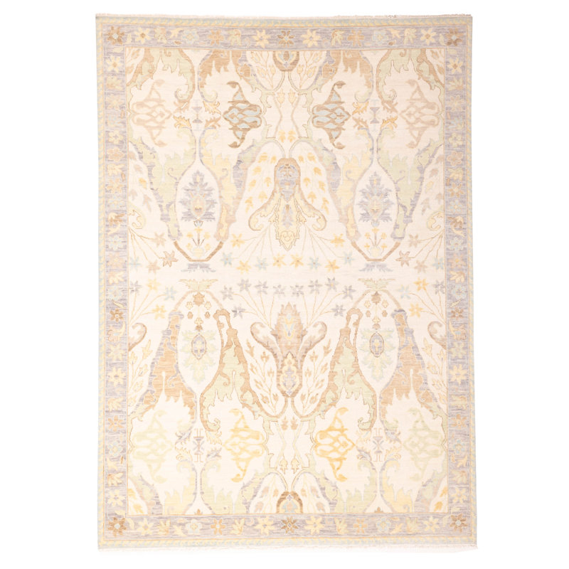 Tapis ivoire moderne Oushak 10 pi 3 po x 14 pi 3 po