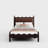 Ines Wood Bed Frame with Upholstered Headboard - Vegan Leather Upholstery-449762894-446306936