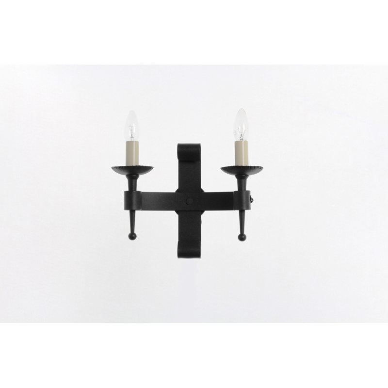 Grand View Estates Candle Wall Light, Matte Black