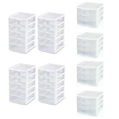 Sterilite Clear Plastic Stackable Small 3 Drawer Storage System, White, (9  Pack), 1 Piece - Harris Teeter