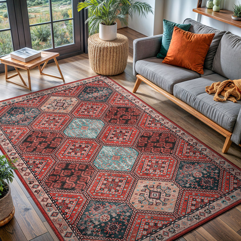 Koressa Washable Oriental Indoor Rug, Rectangle 9' x 12'