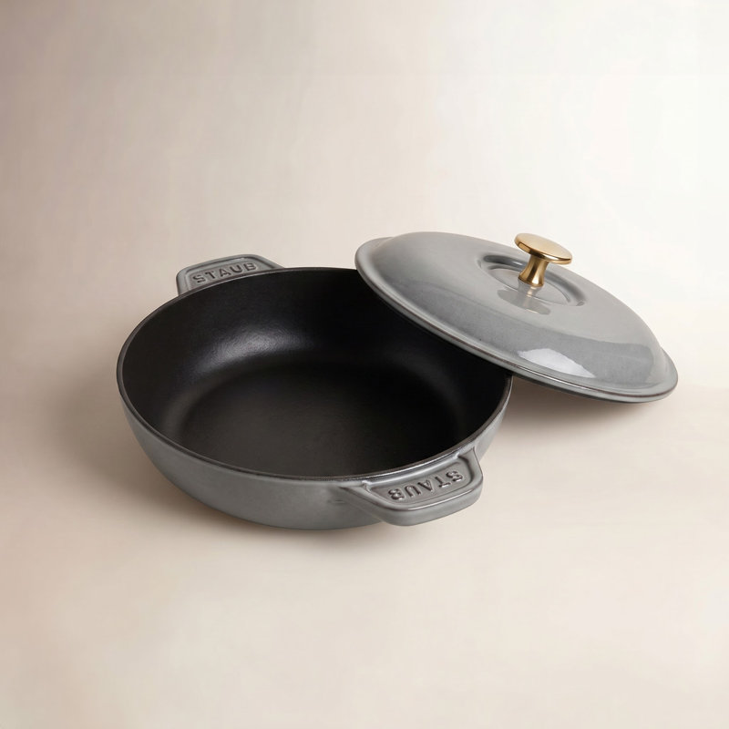 Staub Ceramics 7.9-inch Round Covered Baking Dish, Graphite Gray