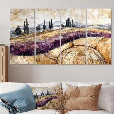 Setterlund - Vineyard Wall Decor - Art mural traditionnel 4 pièces