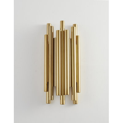 8-Light Stainless Steel LED Wall Sconce With Chrome Rods
