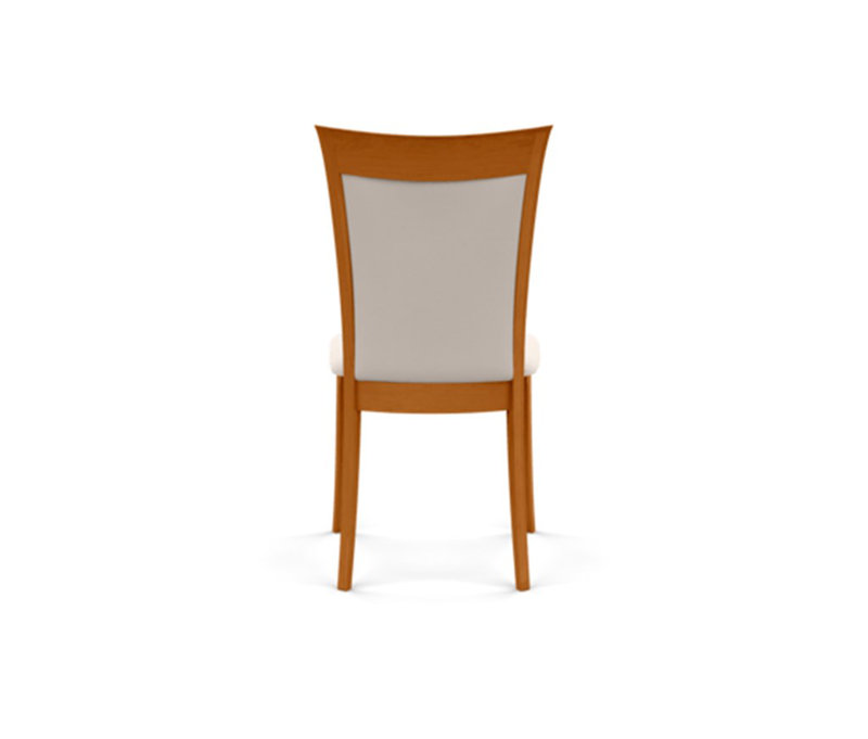 Morgan Leather Dining Chair, Natural Cherry, White