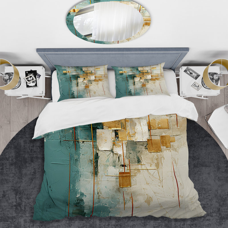 Ensemble de housse de couette abstraite California Sunshine, Housse de couette très grand et 2 très grandes t