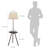 57" Round Sofa Side Table W/ Lamp And Power Station