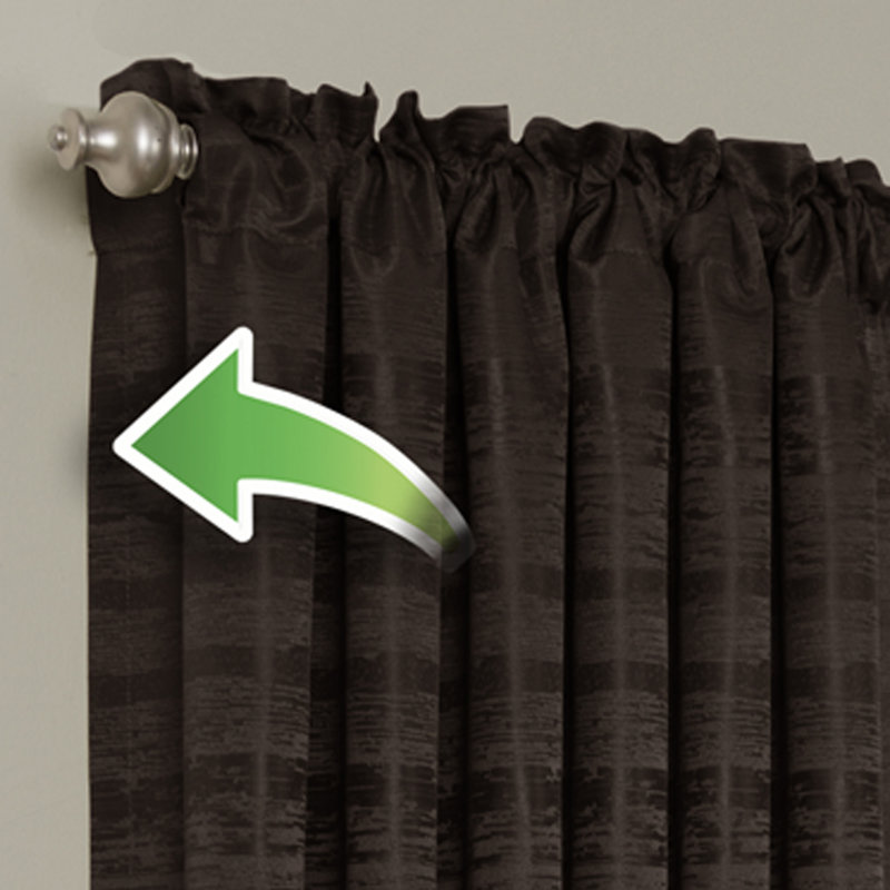 Alaw Room Darkening Curtain Single Panel, Chocolate