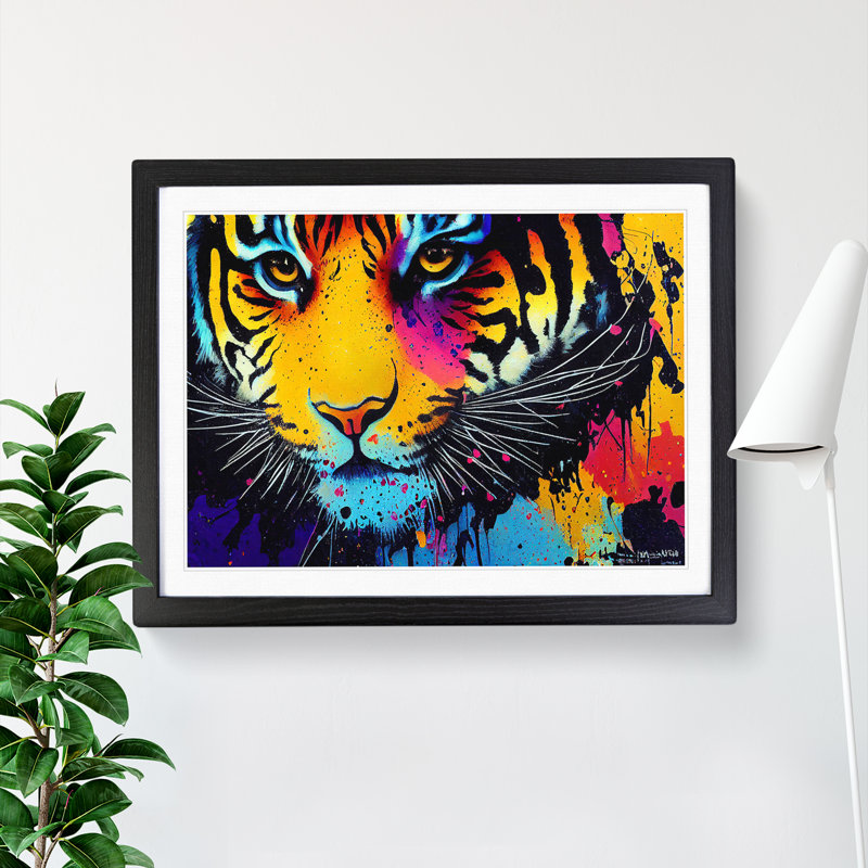 Tiger Splash Vol.5 Abstract - Single Picture Frame Print, Black Framed, 34cm H x 46cm W x 2cm D