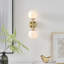 Anjelyna Brass and Frosted Glass Wall Light - Classy Two Light Sconce, Chic Modern Design