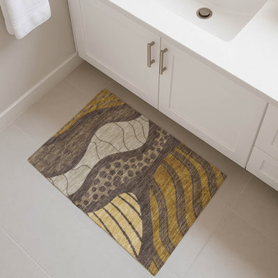 Machine Washable Indoor/Outdoor Chantille ACN2689 Abstract Rug