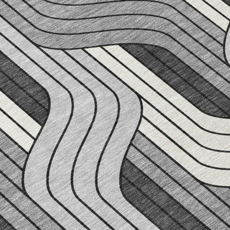 Machine Washable Indoor/Outdoor Chantille ACN2422 Mid-Century Modern Rug, Rectangle 1'8" x 2'6"