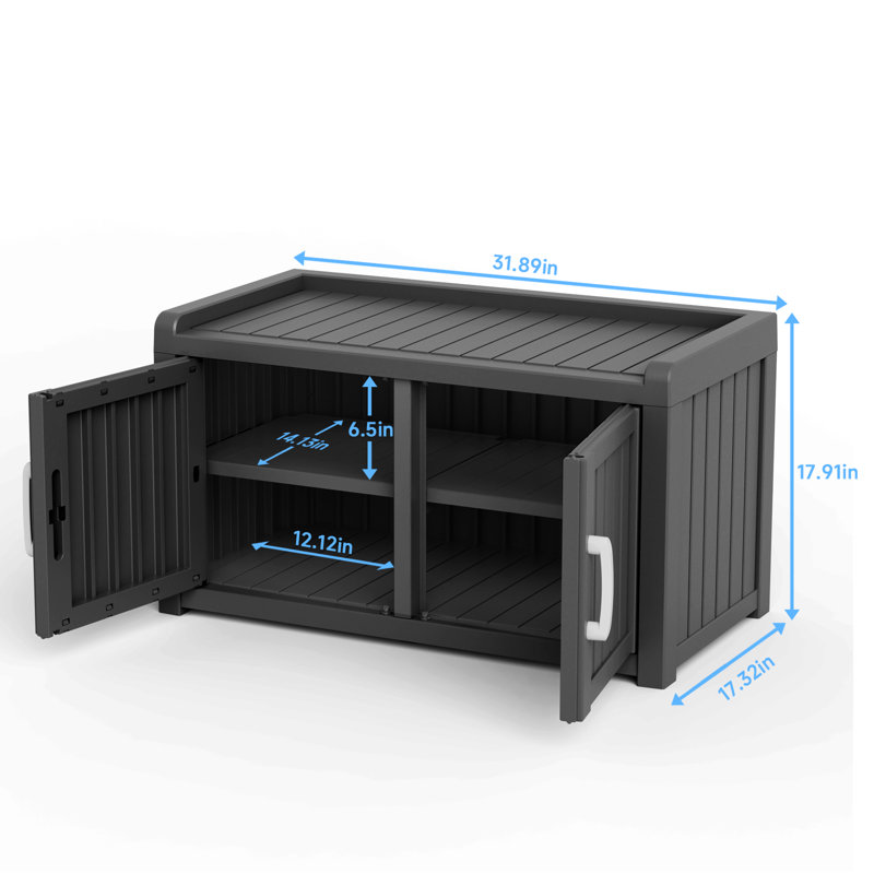 Armoire à chaussures multifonctionnelle pour le vestibule, Noir