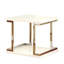 Table de bout de style contemporain, tablette inférieure, tablette inférieure, revêtement en laque ultrabrillante, cadre chromé et meubles de salon