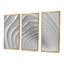 Fractal Bulgy White 3D Waves - Ensemble de 3 toiles abstraites encadrées-2043105797-2043105793