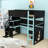 Wooden Loft Bed with Built-in Desk and Storage Stairs-19859376-19859383