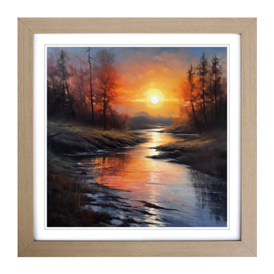 Sunrise Oil Painting No.2 - Framed Print