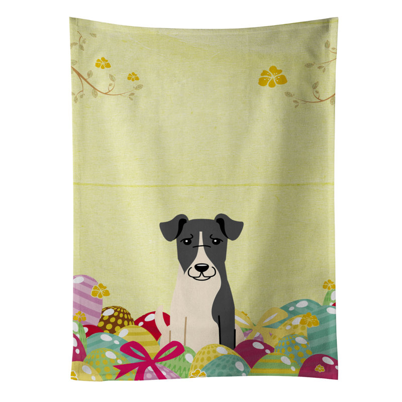 Chiffons rectangulaire de pâques œufs terrier