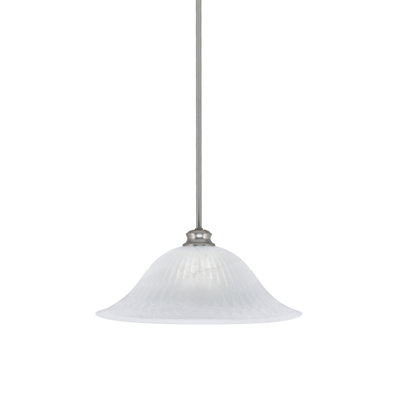 Luminaire suspendu suspendu avec tige en verre blanc albâtre de 20 po