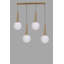 Lustre élégant en métal avec capuchon en verre, hauteur réglable, 31,5 po x 2,4 po x 1,2 po | Blanc et finition dorée | Convient à 4 ampoules E27 (40 W maximum) |  pour les salles à manger et les salons modernes, solution d'éclairage élégante et fonctionnelle-2140151033-2140151037-2140151038