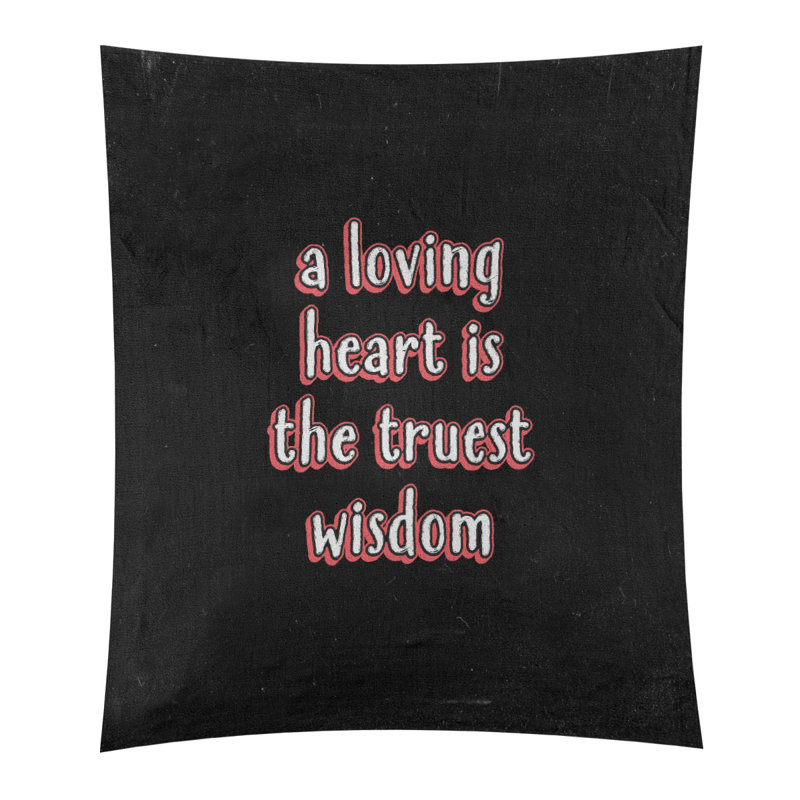 Tapisserie en polyester avec citation en polyester, H 60 po x l 51 po, Rouge