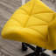 Chaise de bureau Diamond en jaune énergique - Pivot réglable, coussin en velours, système de levage, structure en métal et siège intrigant, siège en tissu, mousse confortable, fabrication