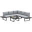 Outsunny 4 Pieces Garden Furniture Set 5-Level Reclining Black&Light Grey