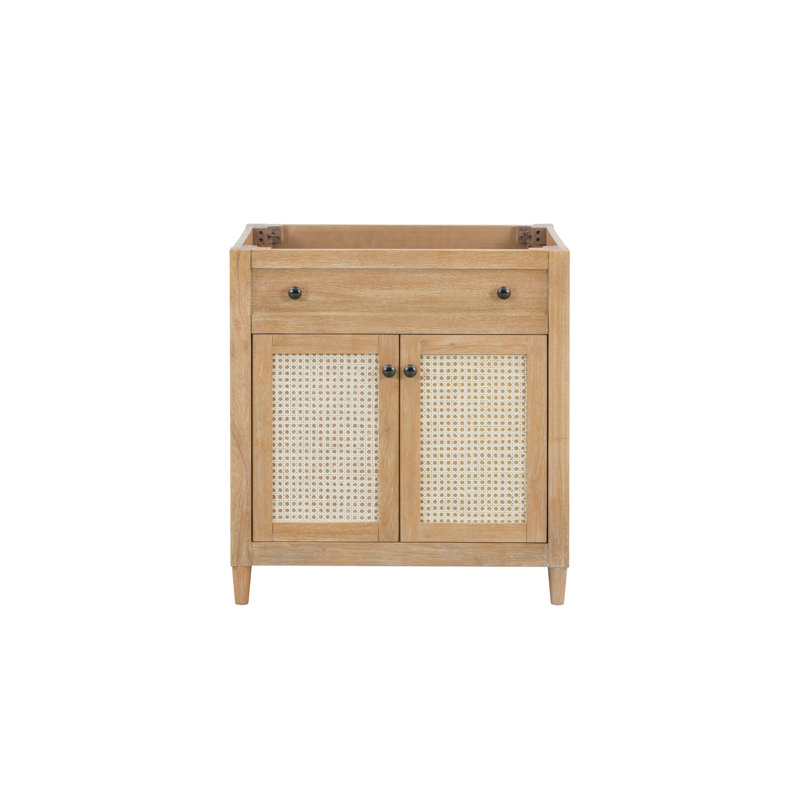 30'' Cane Paneled Bathroom Vanity Base