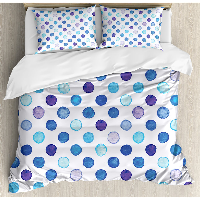 Modern & Contemporary Dots Duvet Cover, King Duvet Cover + 2 King Shams