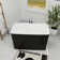 46.85" x 27.3" Freestanding Small Acrylic Bathtub, Integrated Seat & Non-Slip Surface, Chrome Drain for Safe Soaking in Compact Bathrooms
