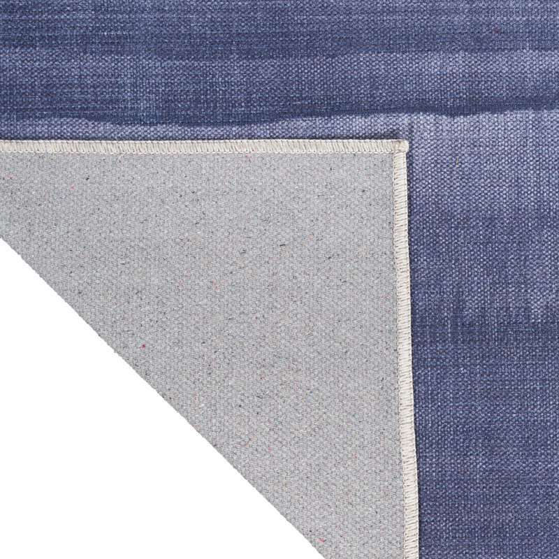 Abstract Machine Washable Polyester/Cotton Area Rug in Gray, Rectangle 2'8" x 4'