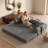 78.7 inch Foldable Three Person Fabric Sofa Bed, High Rebound Density Sponge Sofa-127652784