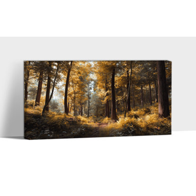 «Large Autumn Landscape Wall Art - Autumn Forest», reproduction d'art sur toile pour le salon, impression sur toile encadrée, 30 x 60 po