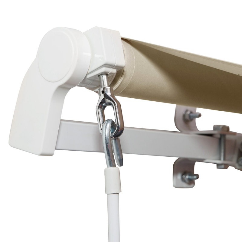 Auvent de patio rétractable, L 141,6 po x P 98,4 po, Couleur unie, Blanc, crème