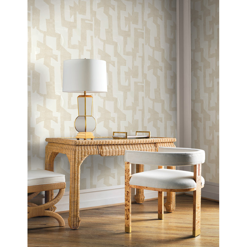Papier peint tribal moderne, Brun, 20 pi x 27 pi