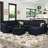 Ridoy 9-Piece Velvet Convertible Modular Sofa Sectional Livingroom Sofa Set, 8 Storage Ottomans with 7 Backrest-1330921569
