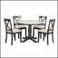 Ensemble de salle à manger 5 pièces en bois massif avec table en marbre et chaises confortables, parfait pour les cuisines et les salles à manger modernes