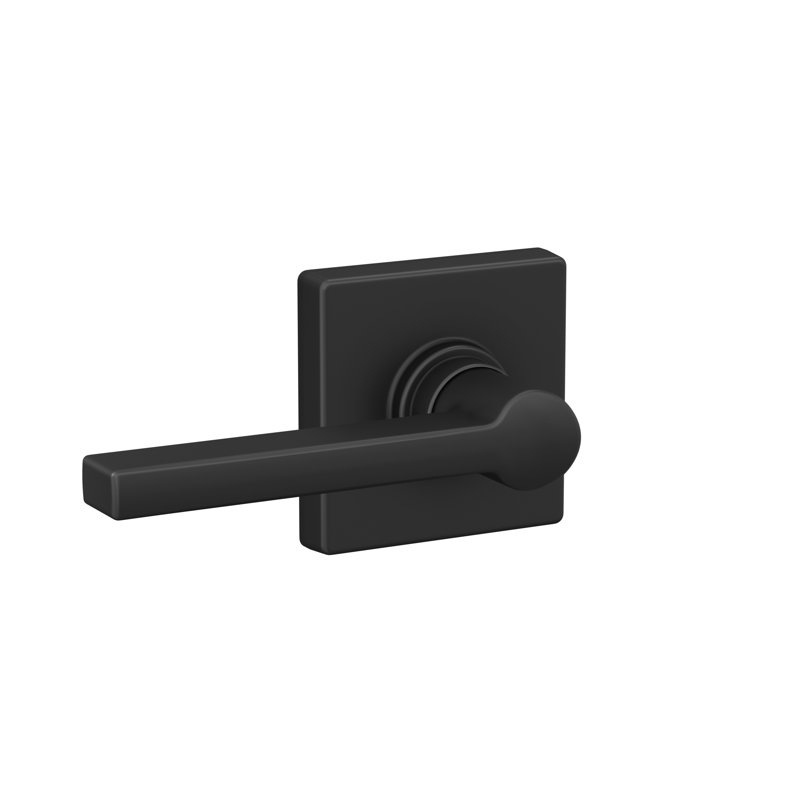 J Series Solstice Lever Hall and Closet Lock with Collins Trim, Matte Black