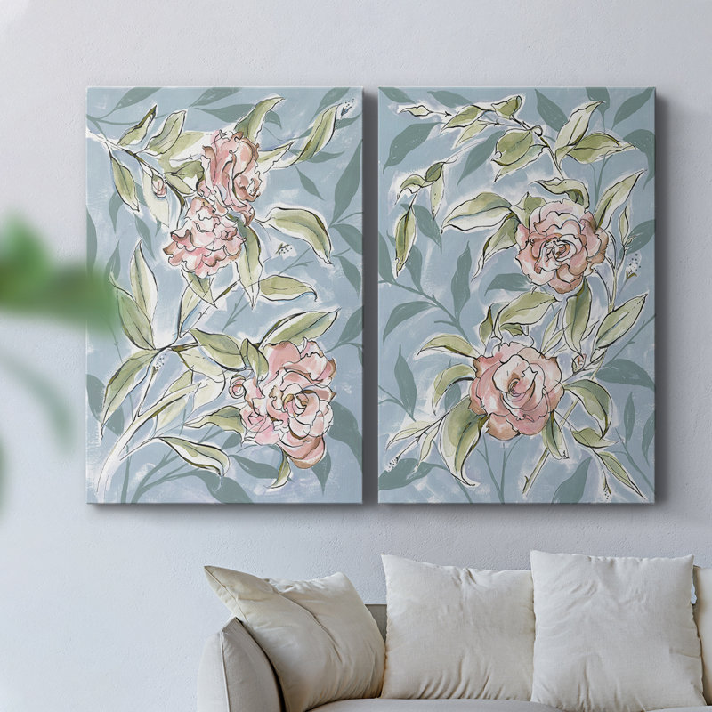 Toile tendue avec châssis I-Premium Faded Camellias