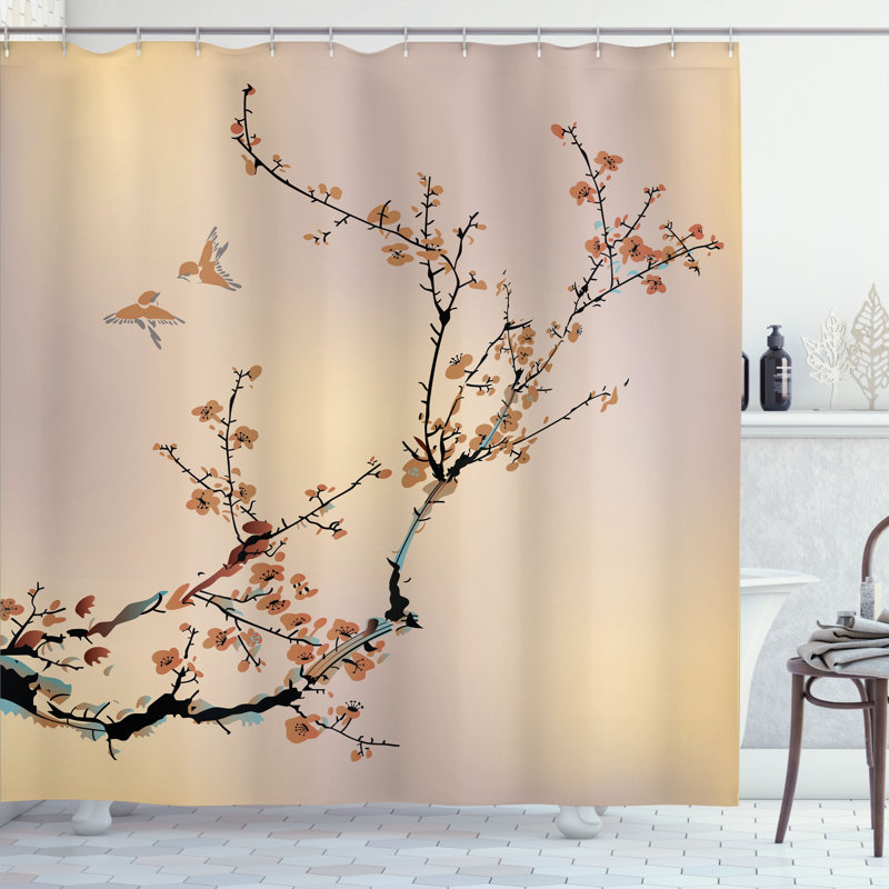 Ensemble de rideau de douche et crochets de la nature, H 75 po x l 69 po, Brun sable